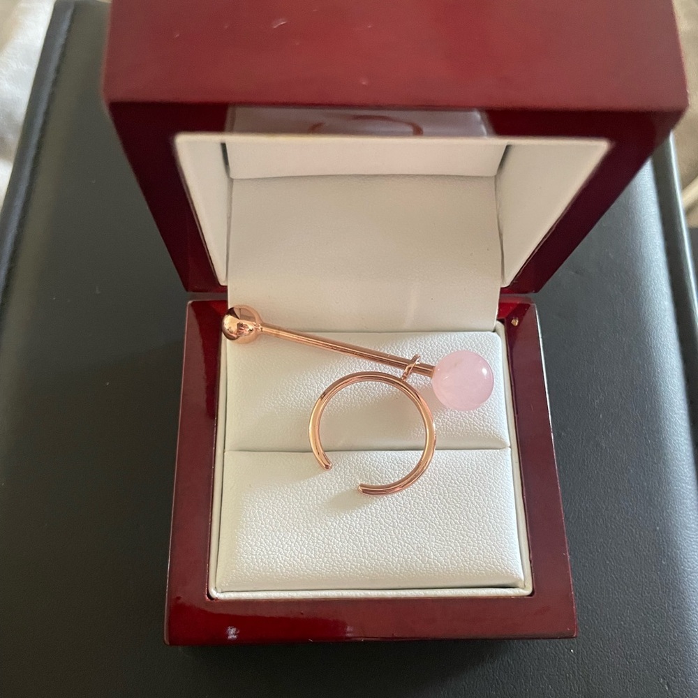 Rose Gold Ring with Pink Stone